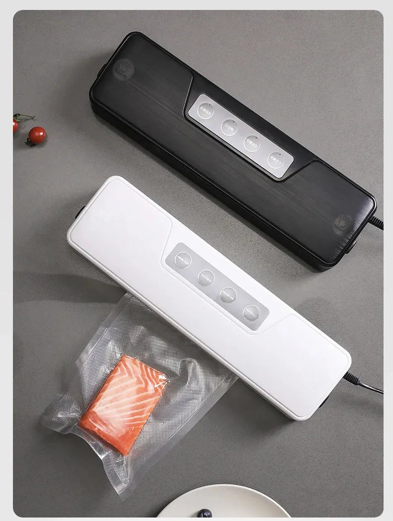 Automatic vacuum sealing machine with compact design for household food preservation