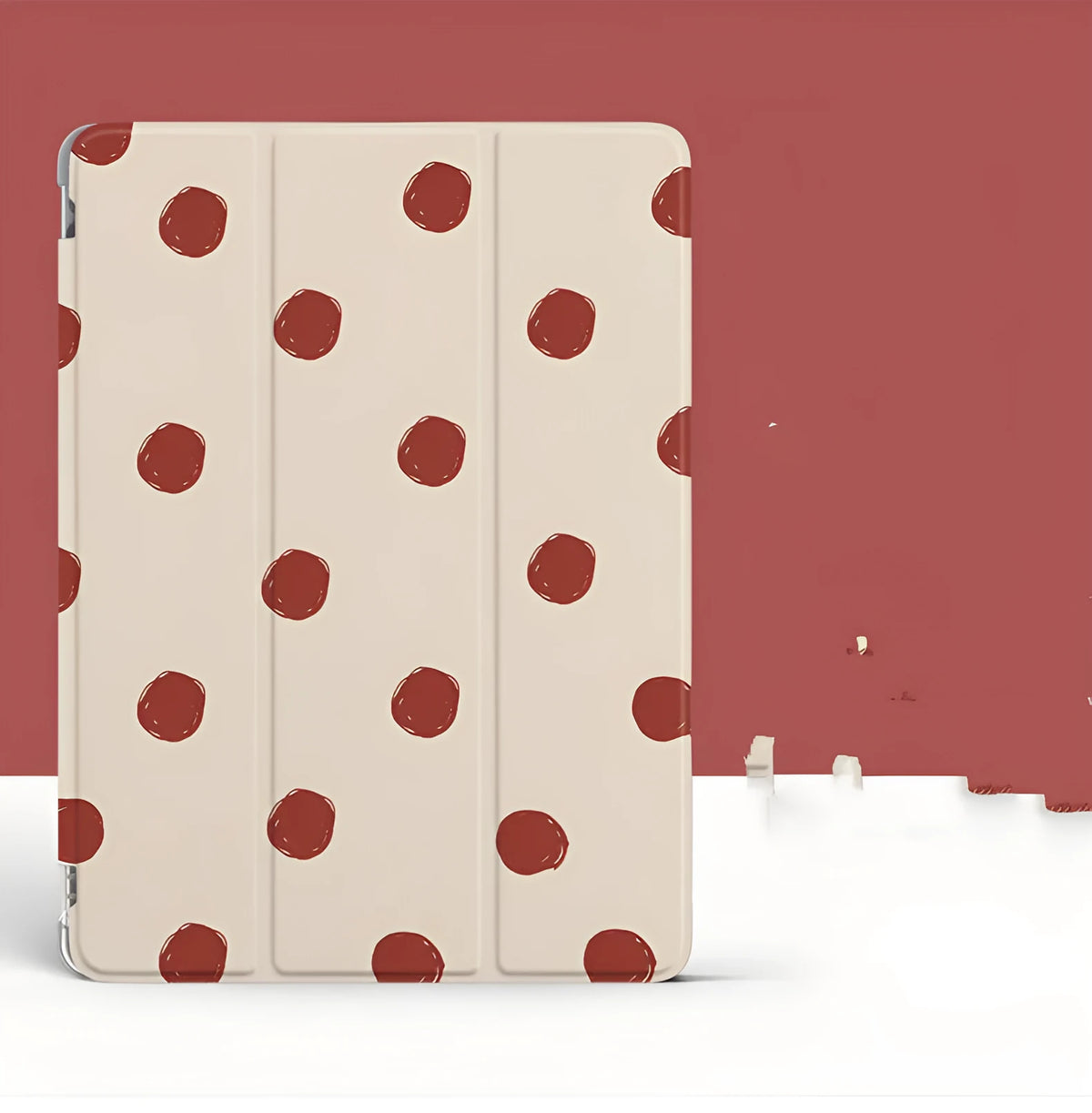 Flip tri-fold tablet case for iPad in wave point pattern with optional pen slot
