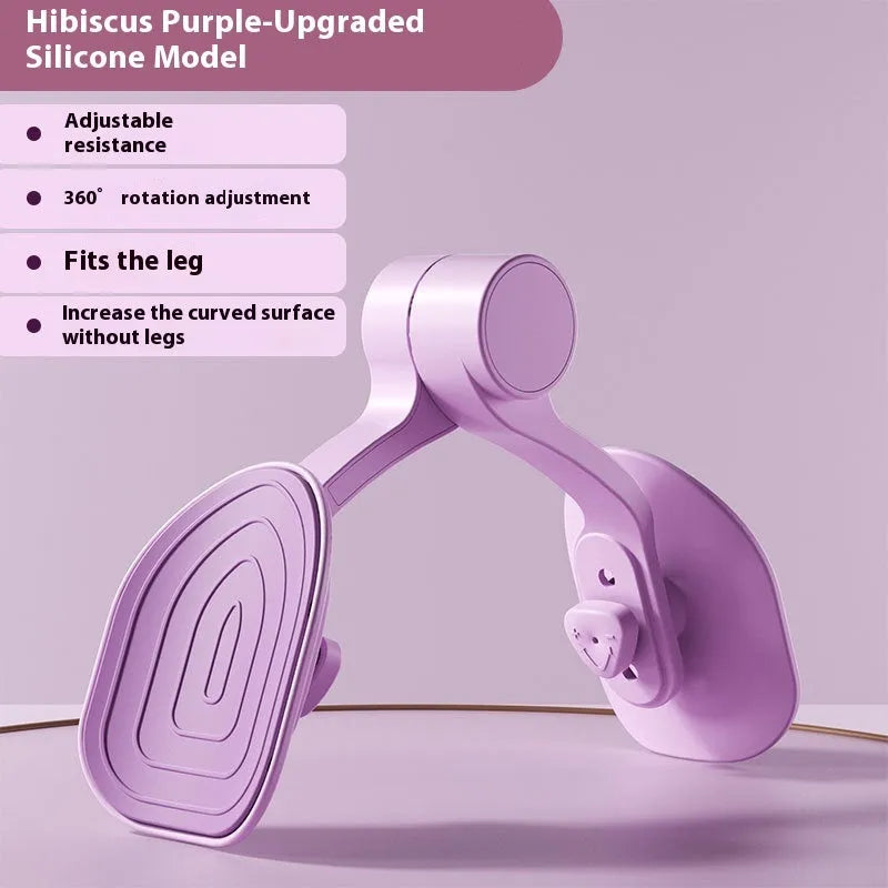 Pink pelvic floor muscle trainer with rubber-coated 3-gear resistance for home postpartum leg slimming