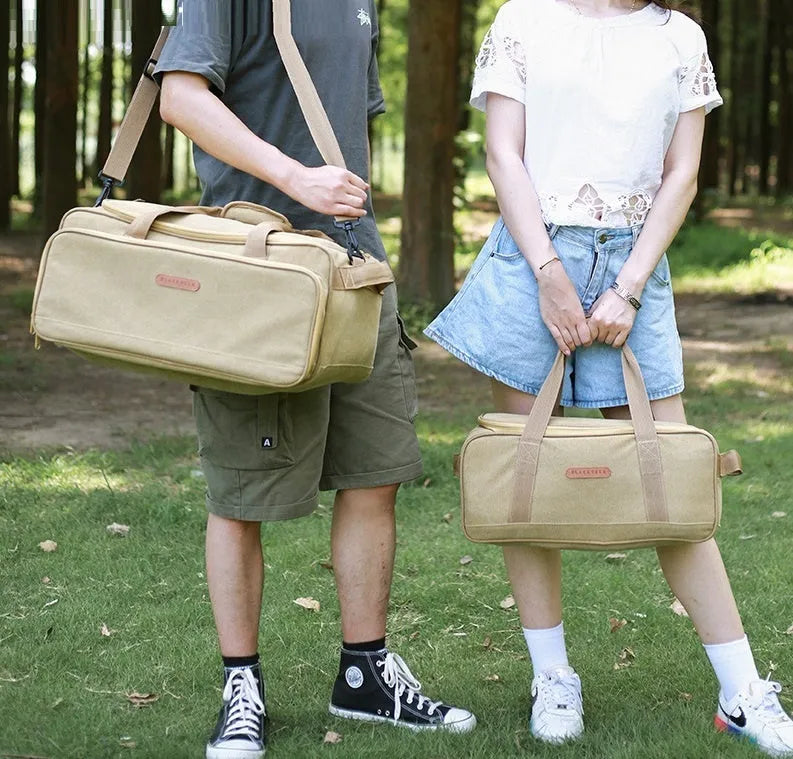 Outdoor camping storage bag made of Oxford cloth for cookware, gas tank, and stove, 16L or 35L size