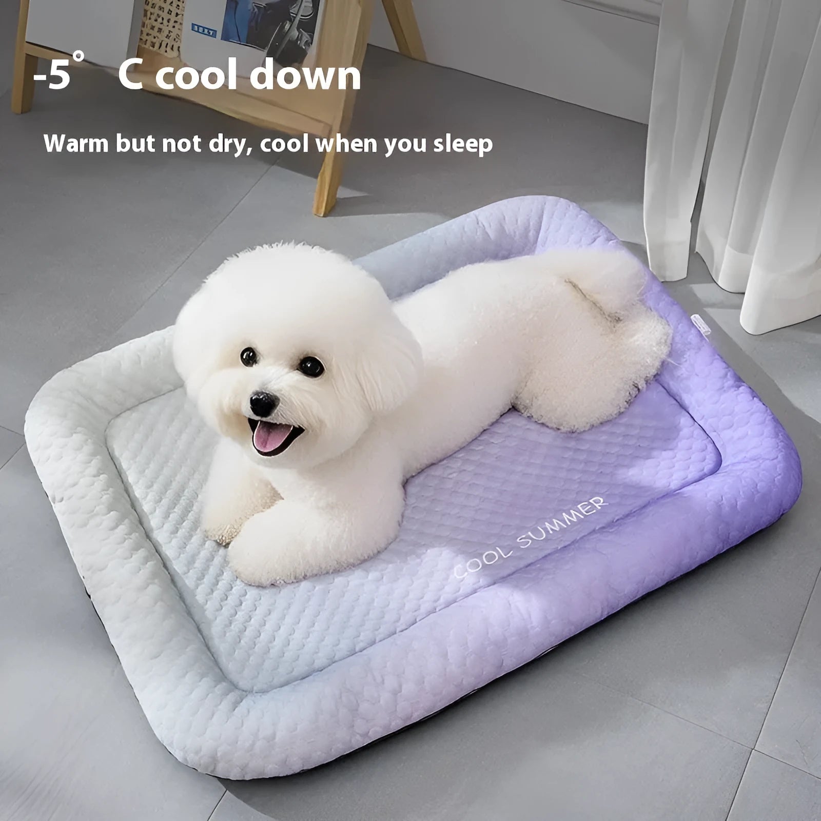 Gradient colour Ice Silk pet cooling mat in three colours Yellow Black Blue with M L XL sizes