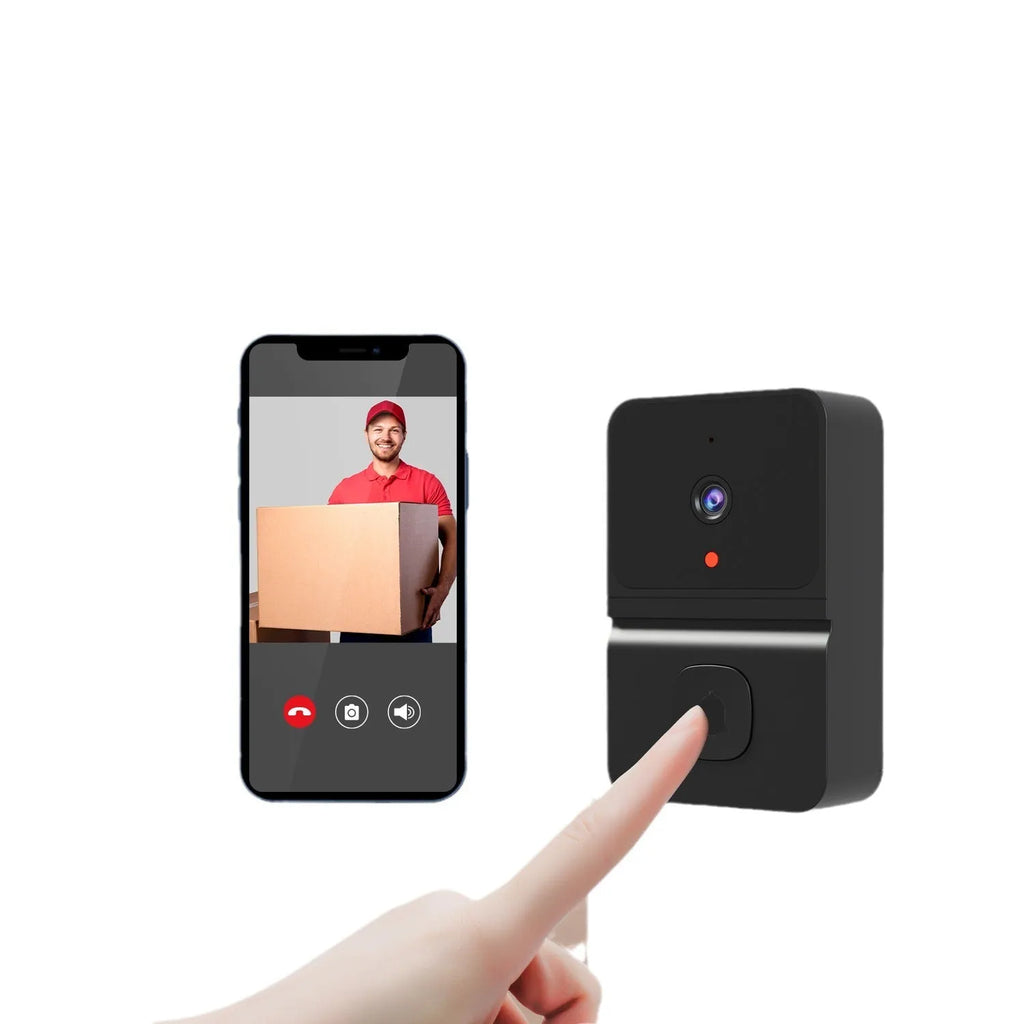 Intelligent visual doorbell surveillance camera with built-in lithium battery, black version, for household use