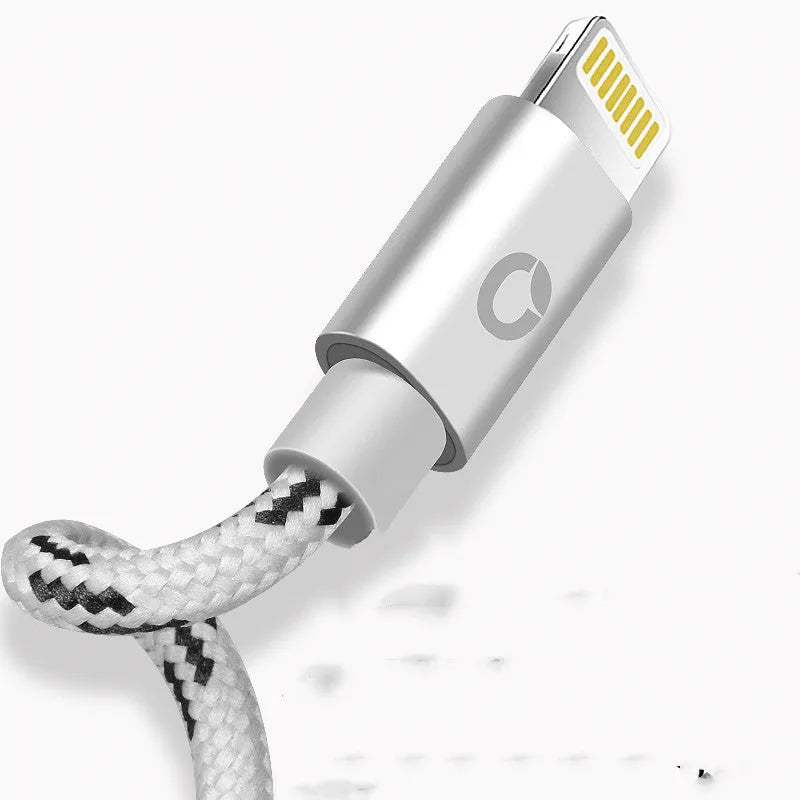 MFI certified Apple Lightning charging cable in grey and silver colour options with 1 metre length