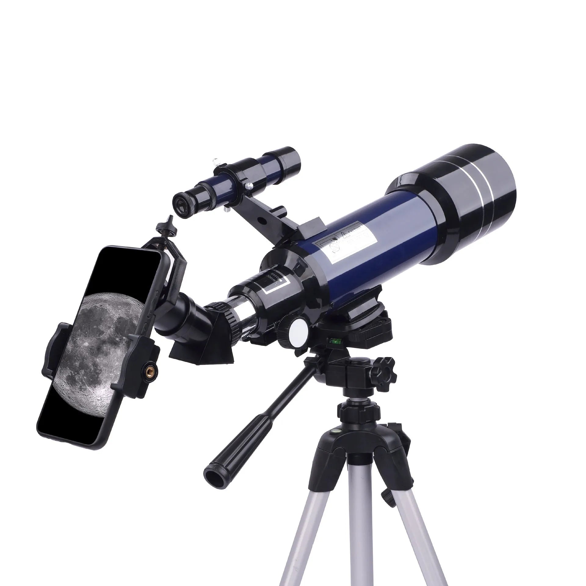 Children's dark blue astronomical telescope with 16X-66X magnification on tripod