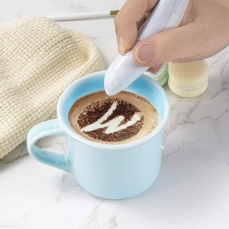 Electric coffee drawing pen in yellow, red, pink, white or green for food decoration on cake