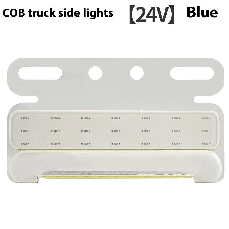 Waterproof aluminium COB LED truck side light for 12V and 24V commercial vehicles.