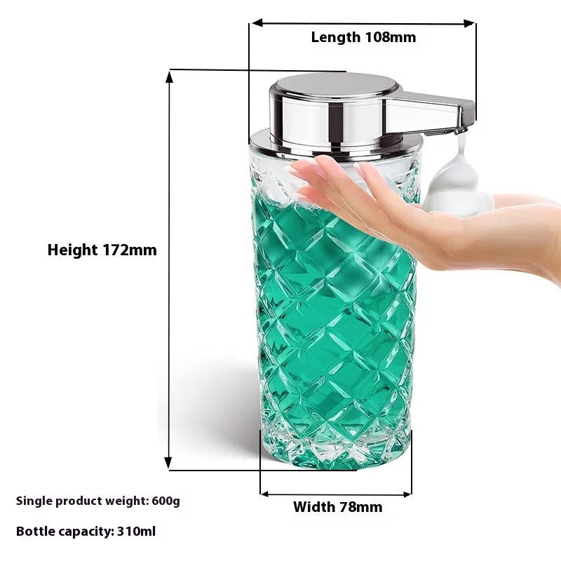 Silver automatic soap dispenser with USB Type-C charging port