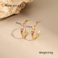 Gold plated geometric zircon jewellery set with necklace, ring, and earrings on adjustable 41-50cm chain