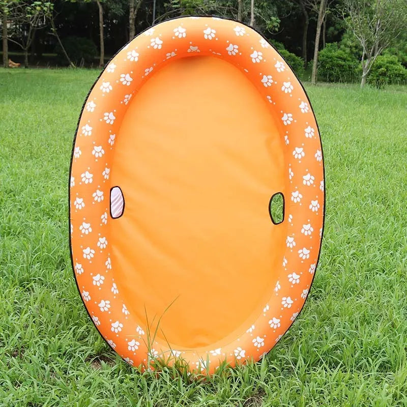 Inflatable dog pool float with 210D Oxford cloth and PVC liner, 135x90x15cm, for dogs under 40kg