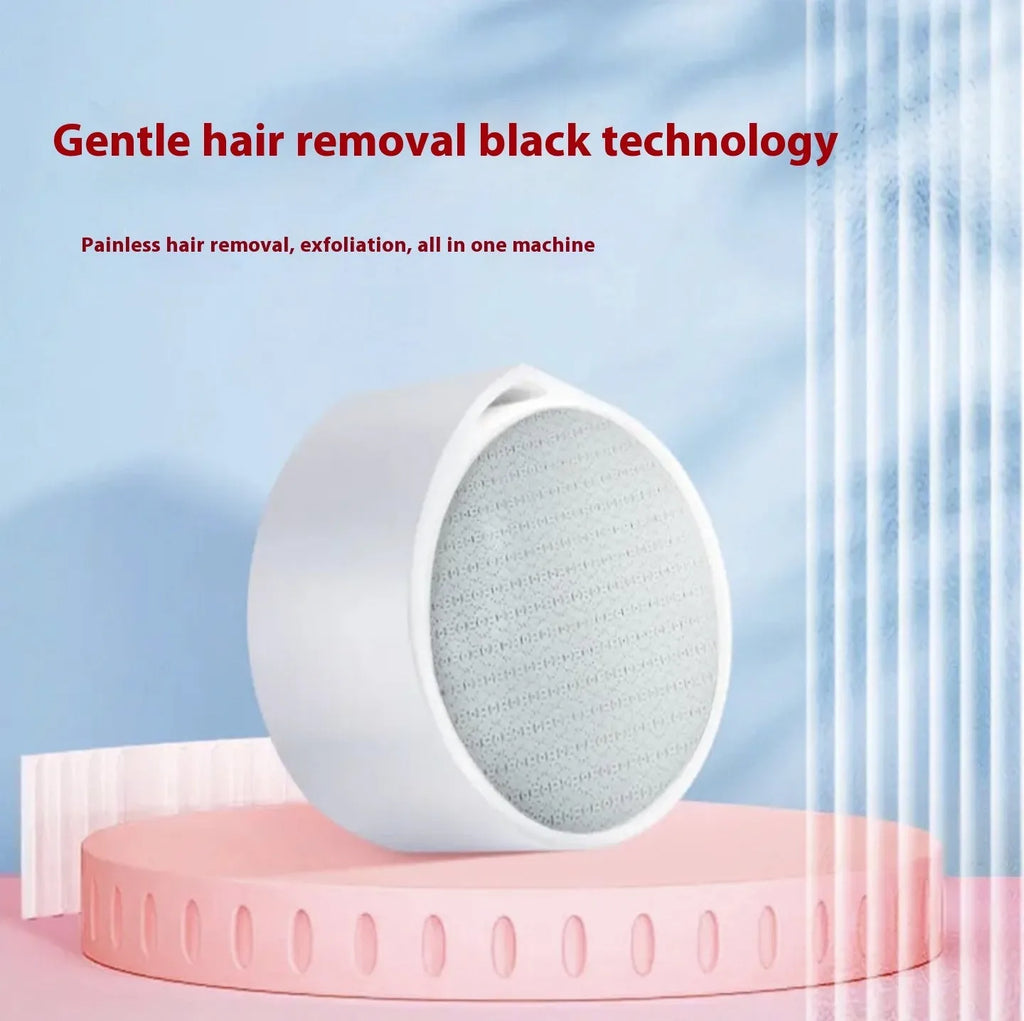 White electric epilator hair removal device with 2-in-1 design on a plain background
