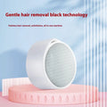 White electric epilator hair removal device with 2-in-1 design on a plain background