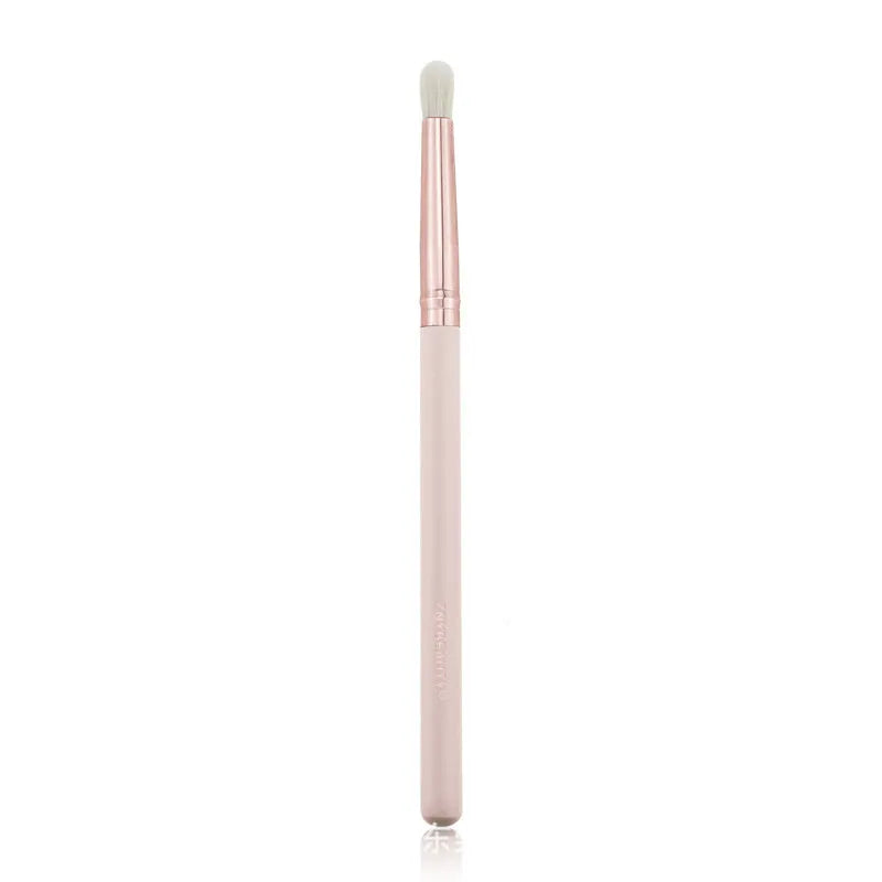 26 pink makeup brushes with wool bristles and wooden handles in PU brush case