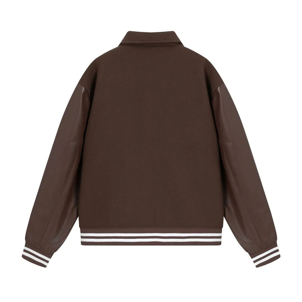Embroidered woolen jacket with bone motif in apricot colour showing cotton fabric construction