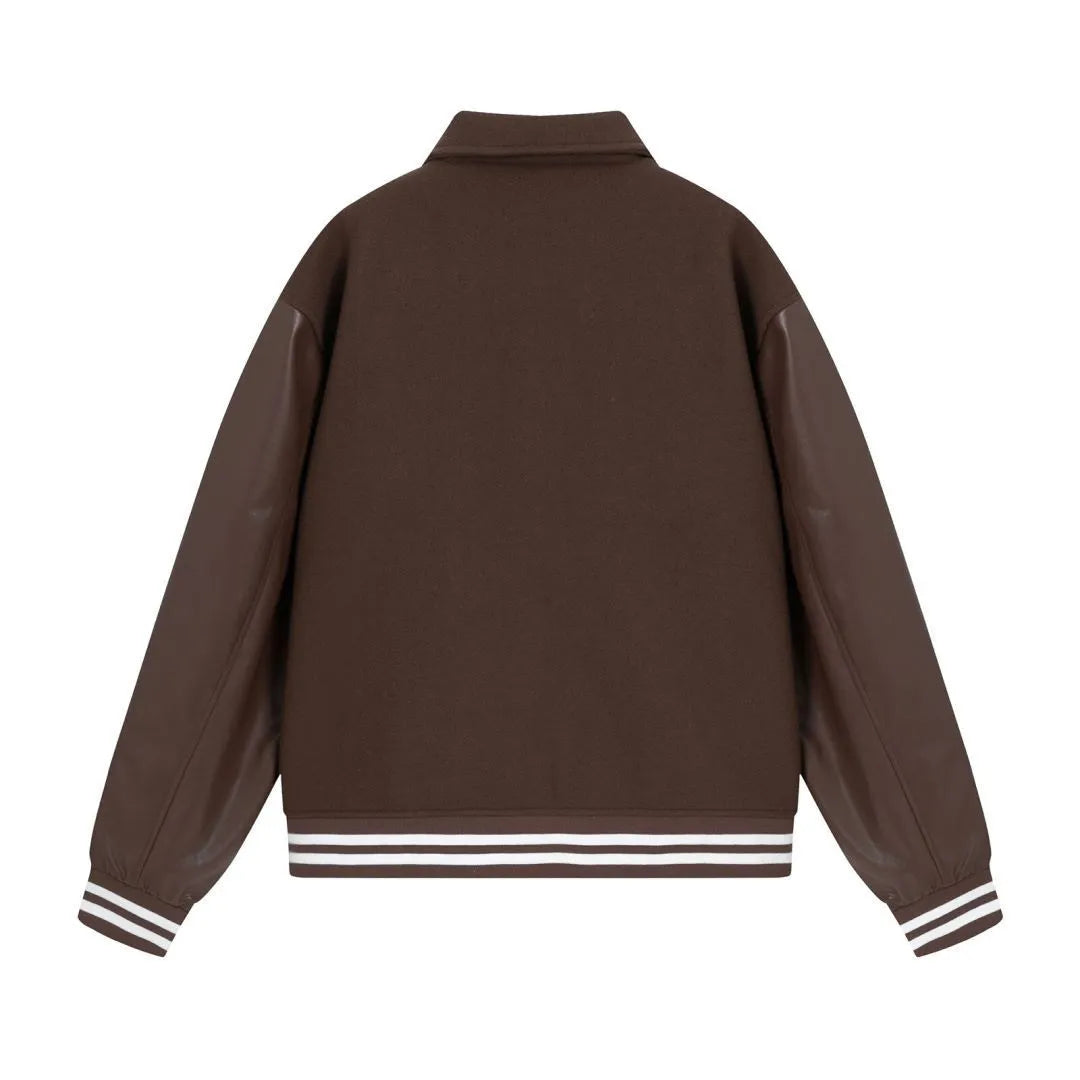 Embroidered woolen jacket with bone motif in apricot colour showing cotton fabric construction