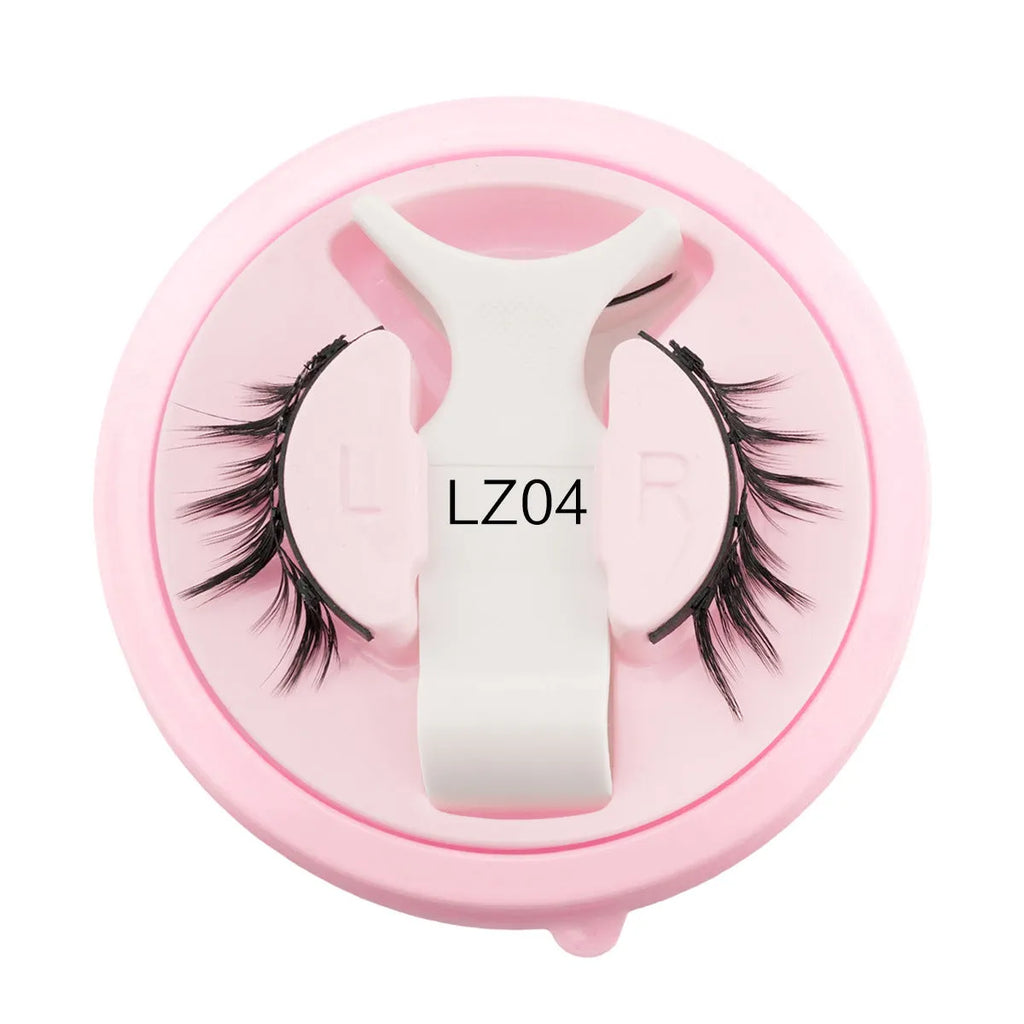 Reusable waterproof false eyelashes set with glue-free band in styles LZ03, LZ04, LZ05, LZ08, LZ14.