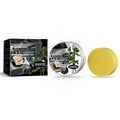 Car coating wax block and sponge applicator for paint protection, showing 8.7cm wax and 6.6cm sponge