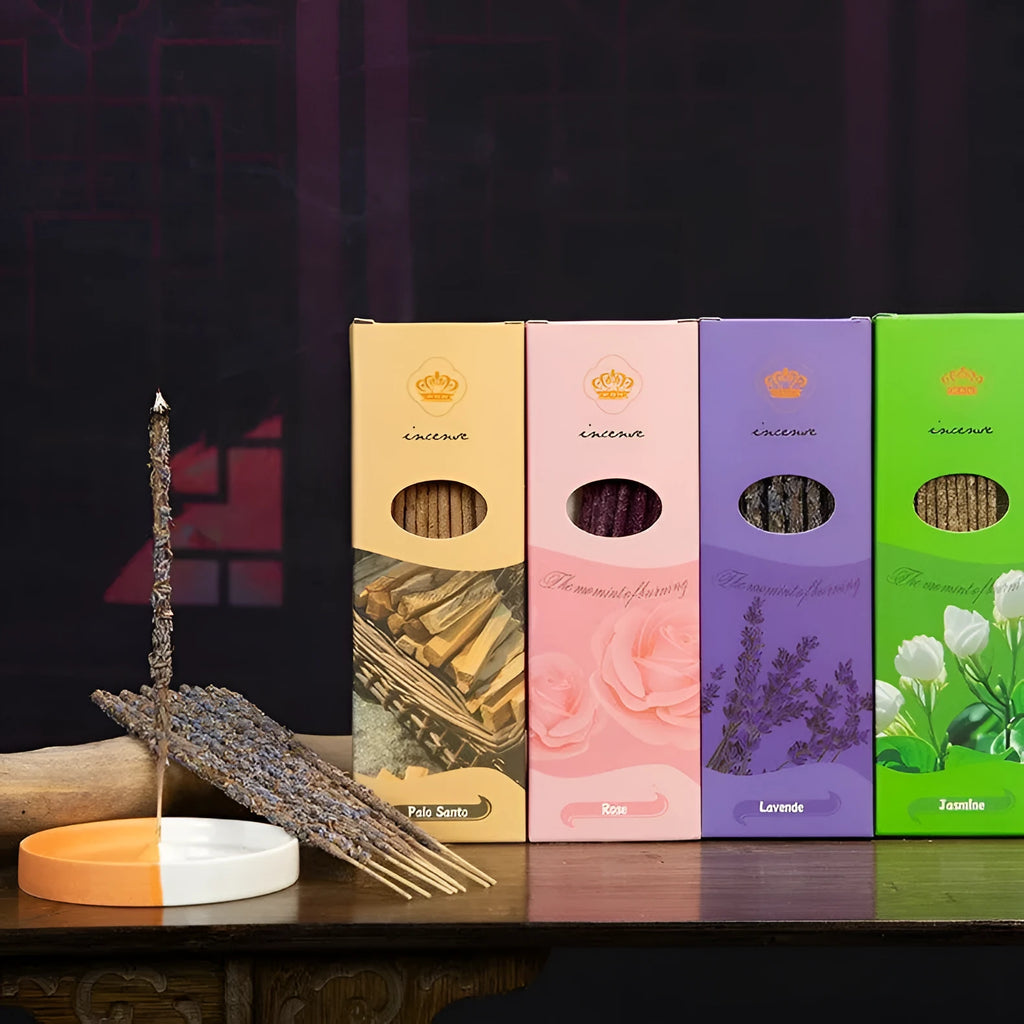 Box of Argentina Hand Rub Petals stick incense with 10 sticks and eight fragrance varieties.