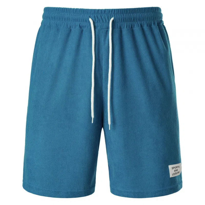 Tied corduroy fifth-length sports pants in breathable polyester, S-2XL, eight colours, no padding