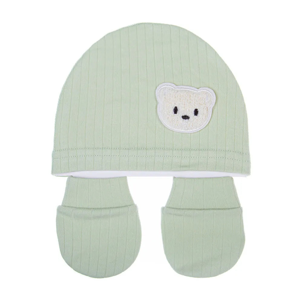 Baby bear printed cotton dome crown hat in colour DP227-16 for infants aged 0-12 months