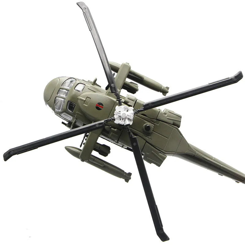 Black Hawk gunship alloy military model helicopter in green colour with flash feature