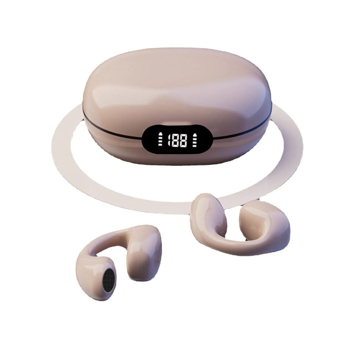 Wireless clip ear bone conduction Bluetooth headset in black with clip design