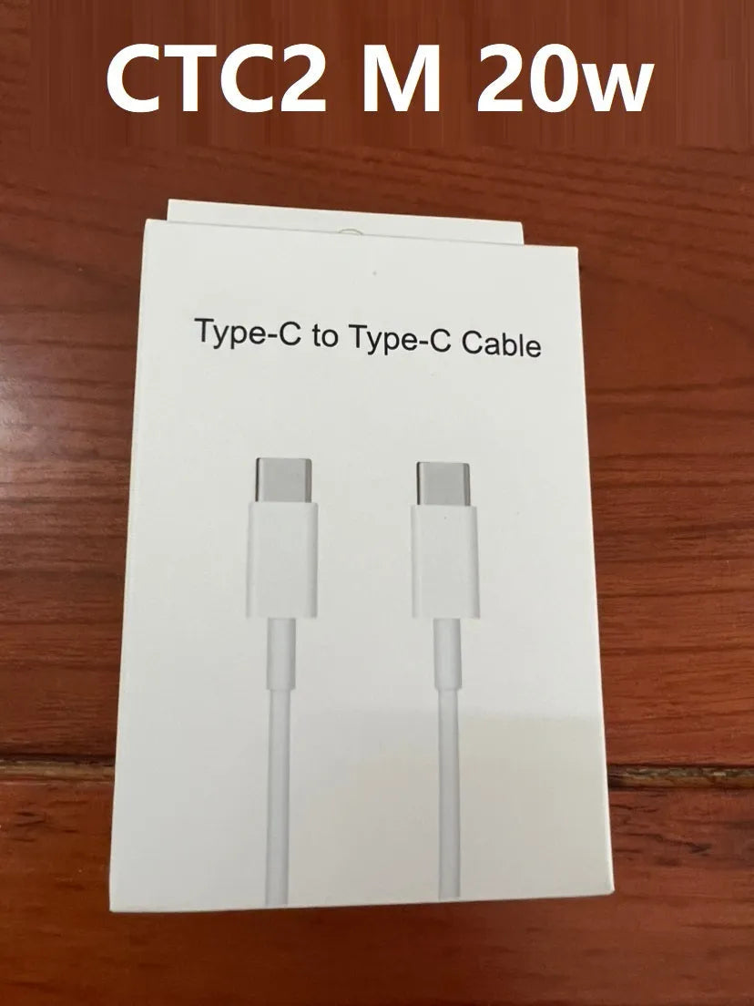 White 20W PD British standard mobile phone charger with Type-C fast charging cable
