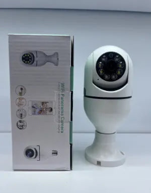 Wireless bulb security camera with 1080p resolution and full colour night vision for indoor outdoor use