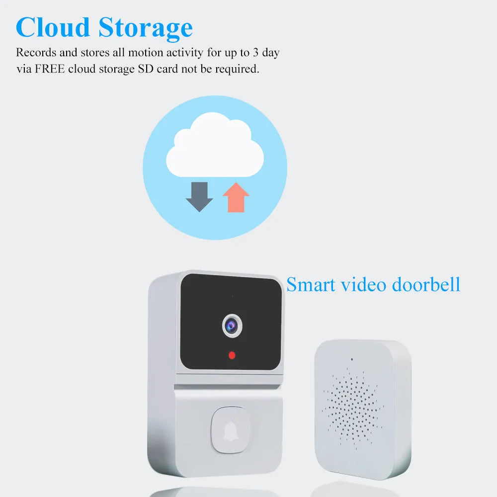 Intelligent visual doorbell surveillance camera with built-in lithium battery, black version, for household use