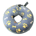 Blue inflatable pet collar with flocking finish for dogs, removable and easy to clean