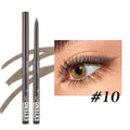 12 colourful gel glitter eyeliner pencils in waterproof formula with matte, glitter, metallic and pearl finishes