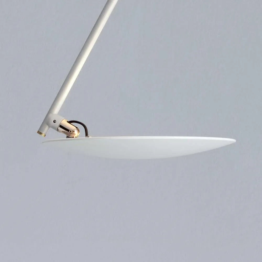 Iron ceiling lamp with LED warm light in 50cm diameter, available in all white or white gold colour