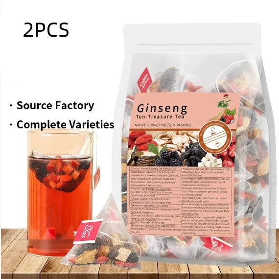 Ginseng Shibao Tea herbal blend pack with ginseng and eight treasure style tea, quantity choice 1PCS to 4PCS