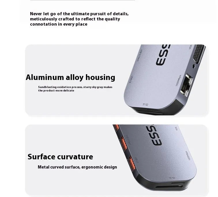 11-in-1 USB C expansion dock with multiple ports including Ethernet, HDMI, and USB connections