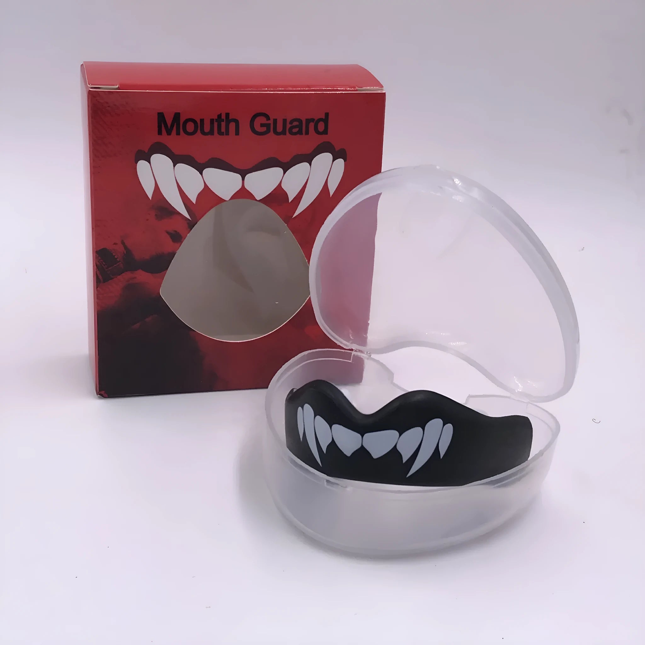 Adult boxing mouthguard with printed teeth design for martial arts protection