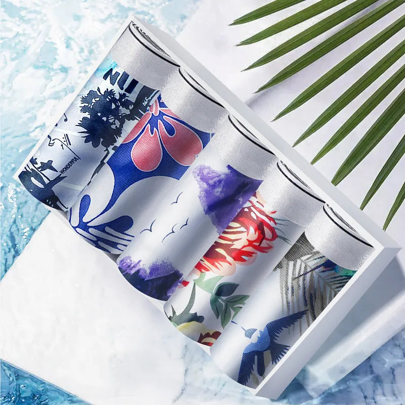 Men's personalised ice silk boxers with shaping functions in multiple colours and sizes