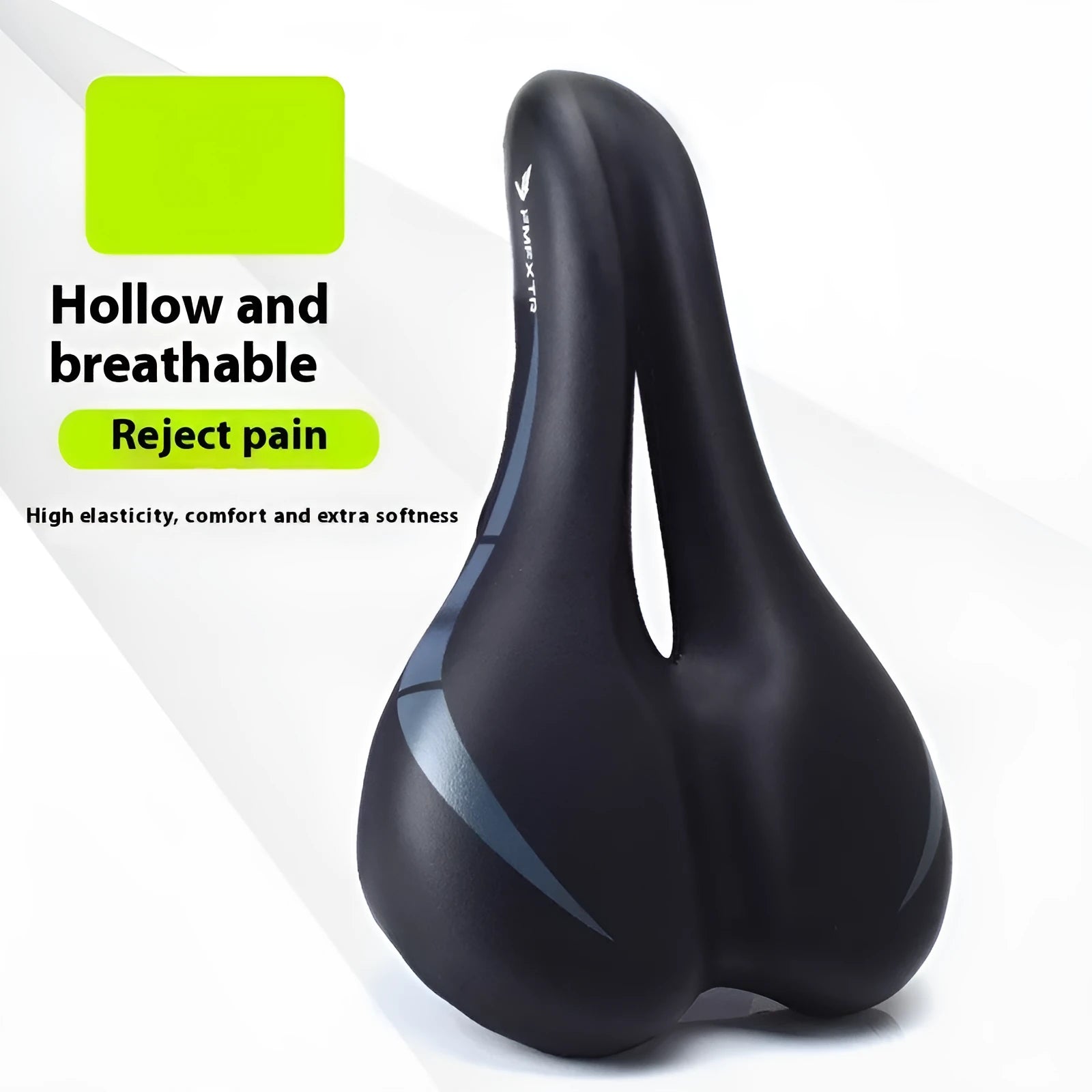 Bicycle seat cushion with hollow design measuring 270mm by 180mm in PU leather