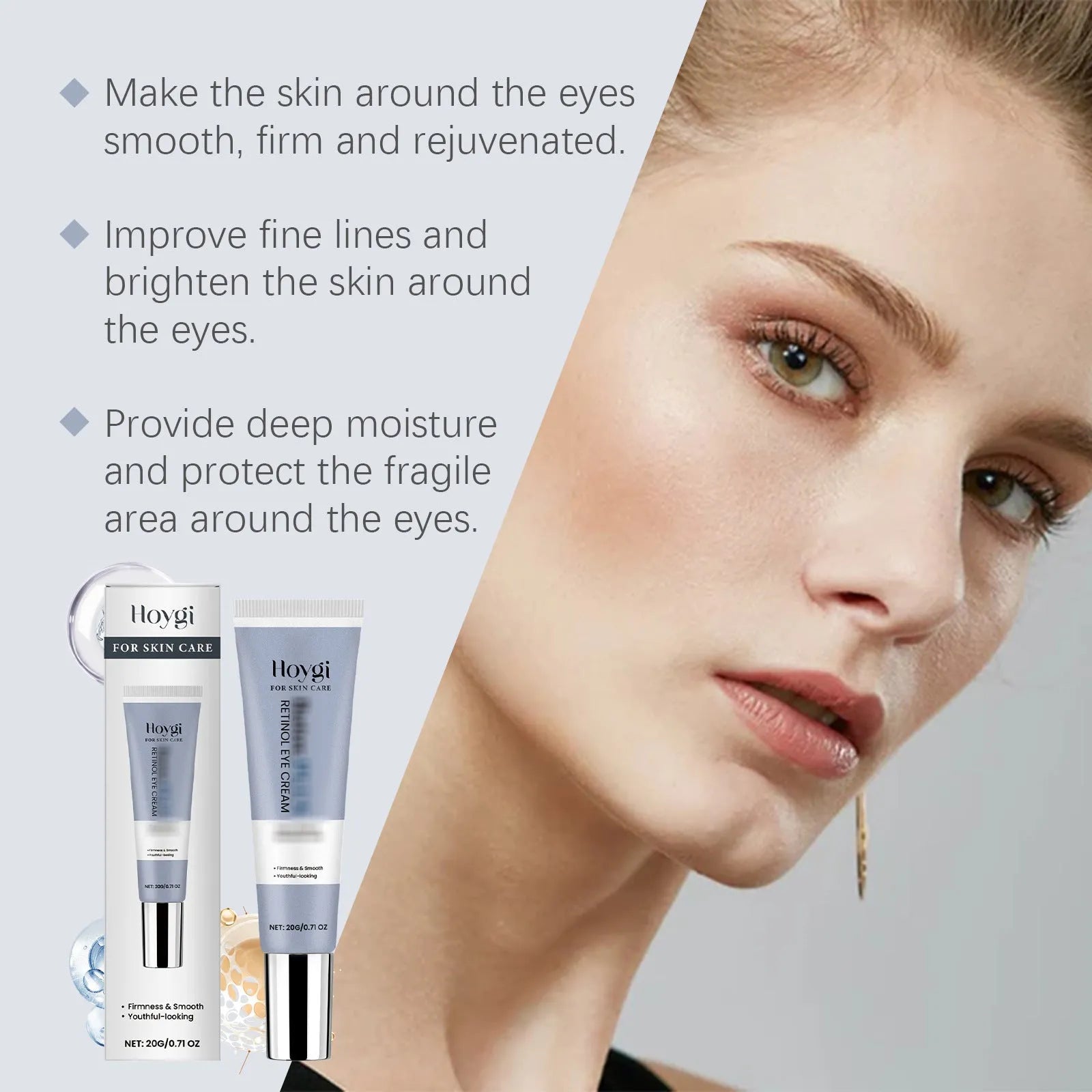 20g jar of retinol eye cream moisturising gel for daily hydration around eyes