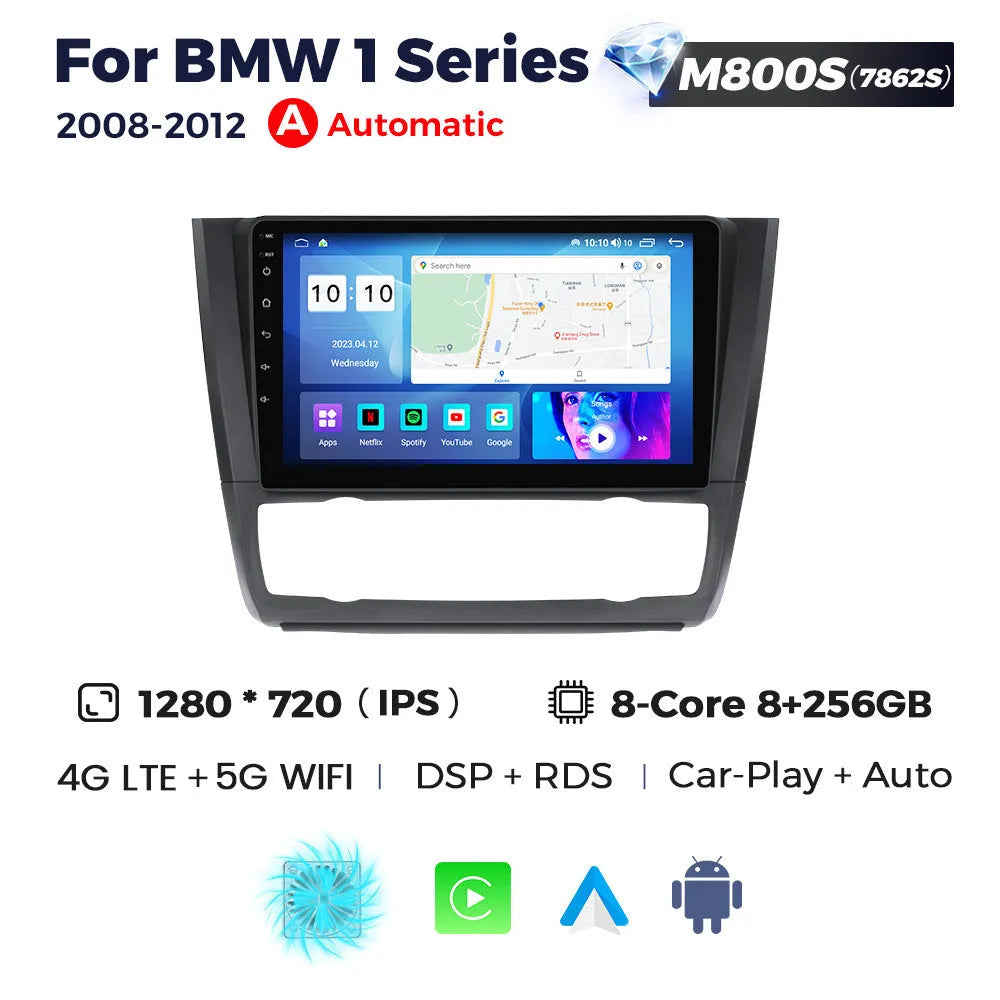 BMW E87 Android 9-inch central control navigation radio screen with touchscreen display