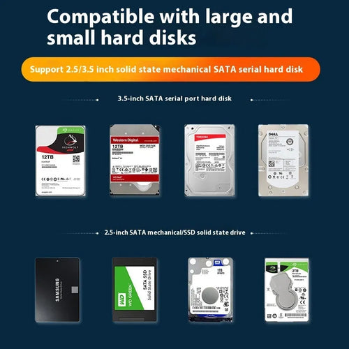 3.5 inch SATA to USB 3.0 hard disk enclosure with power supply and data cable