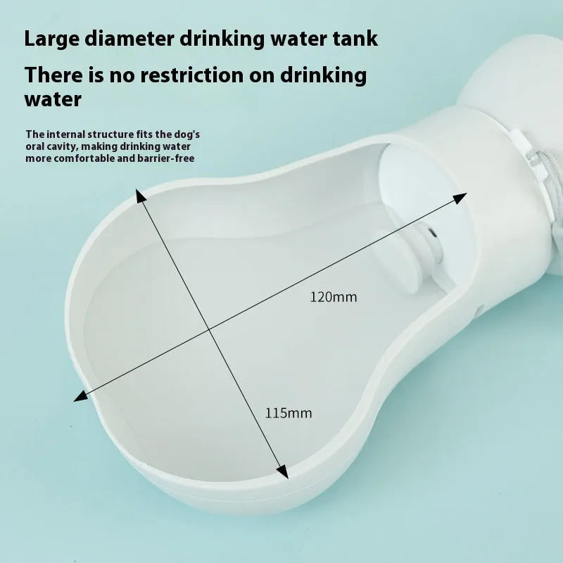 Silicone folding pet drinking cup collapsed and expanded showing short and long cup options
