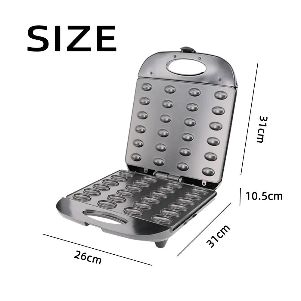 Black nut roasting machine measuring 31 by 26 by 11 centimetres