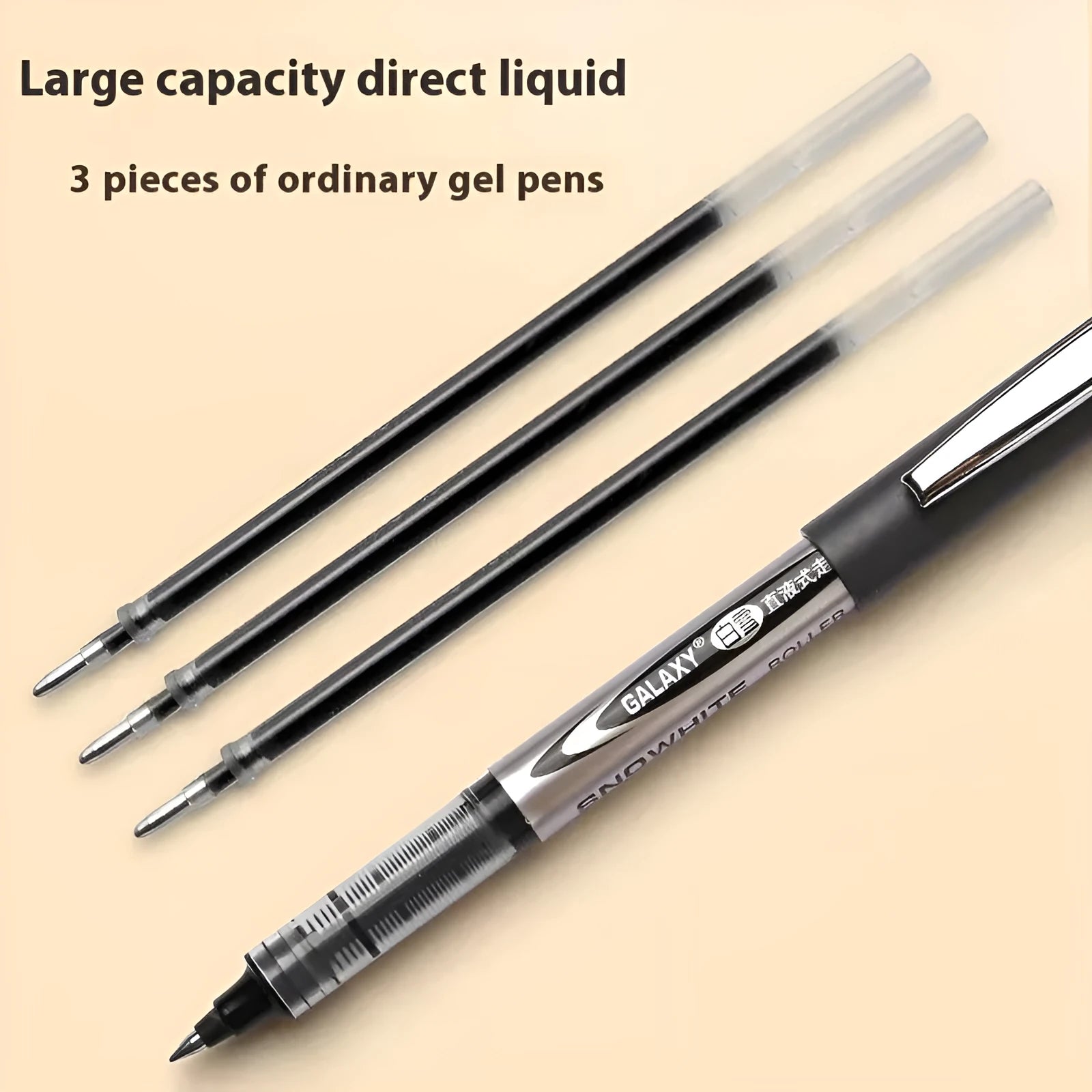 Water-based quick-drying signature pen with 0.5mm fine tip shown in multiple ink colour options