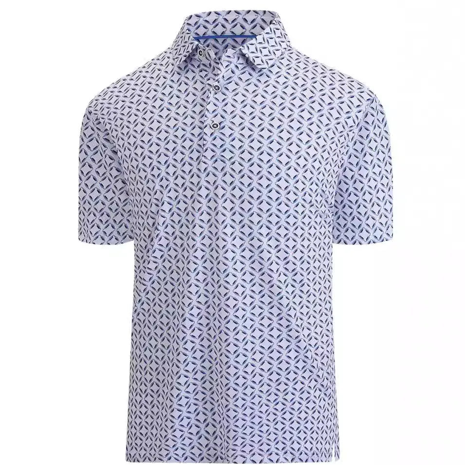 Men's 3D print short sleeve T-shirt with Japanese retro pattern and zipper details