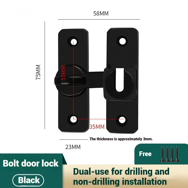 Aluminium alloy punch-free door latch in modern simplicity style with universal positioning