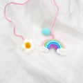 Handmade crocheted colourful flower pendant for car interior decoration