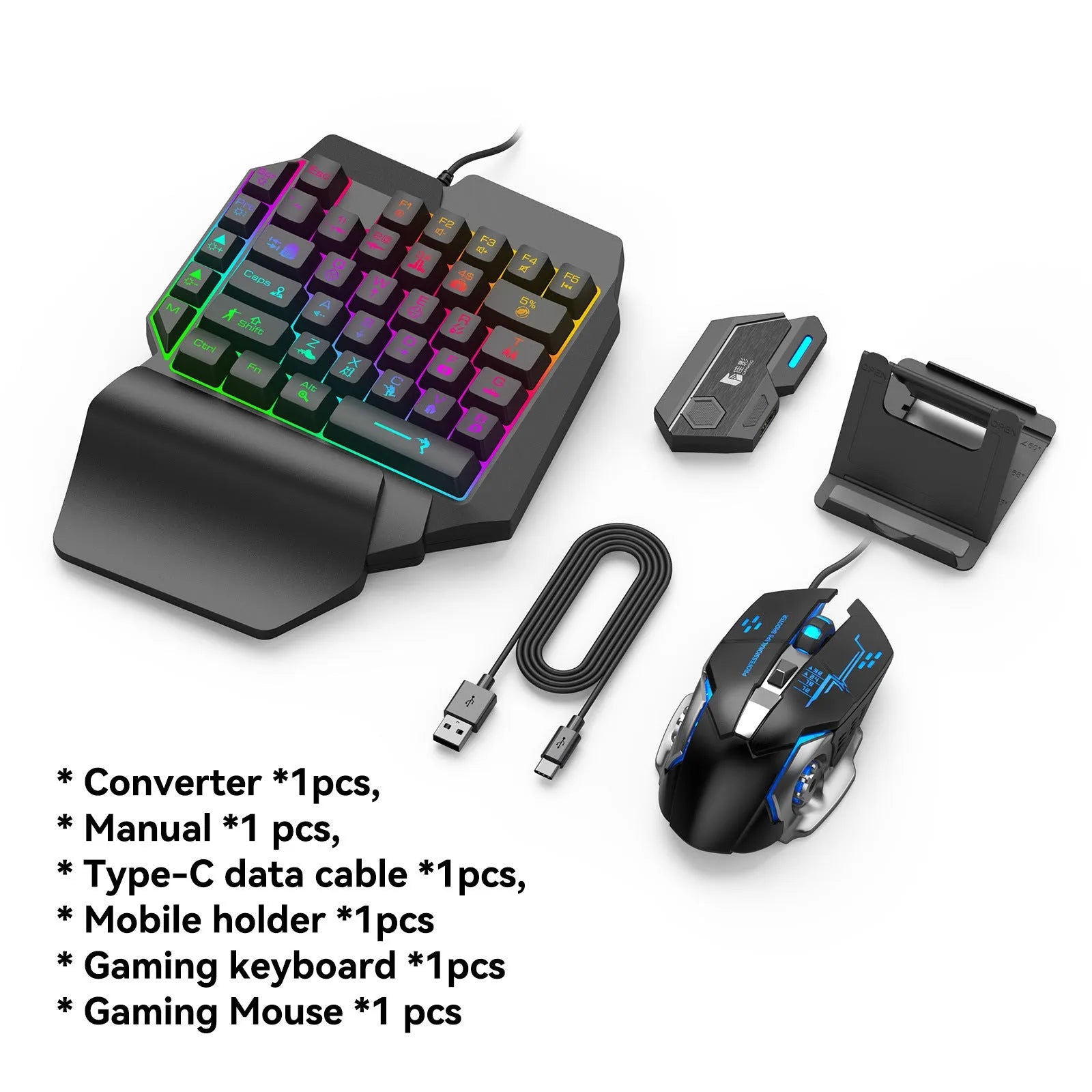 Gamwing Jiaying MIX series keyboard and mouse converter for mobile gaming in Official Configuration Suit colour.
