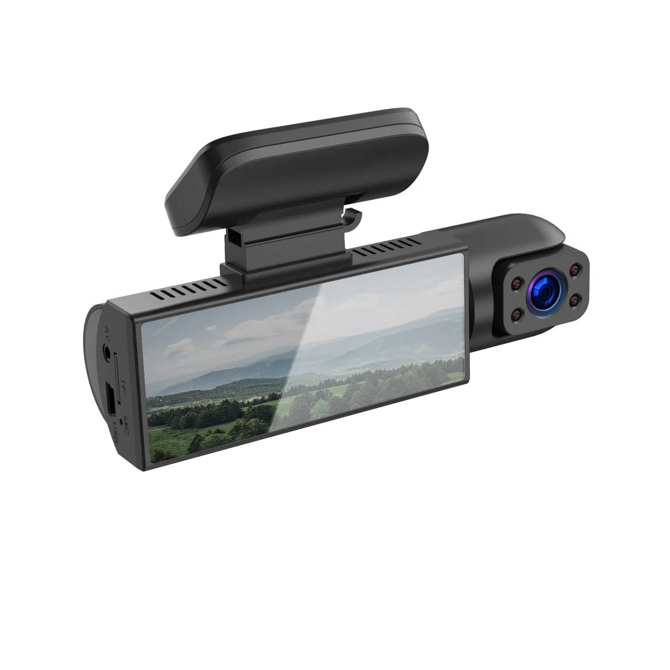 Dual-lens HD 3.5-inch driving recorder with 150-degree wide angle and night vision for car safety