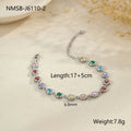 Stainless steel bracelet for women in gold or silver with geometric heart, circle, or square shapes.