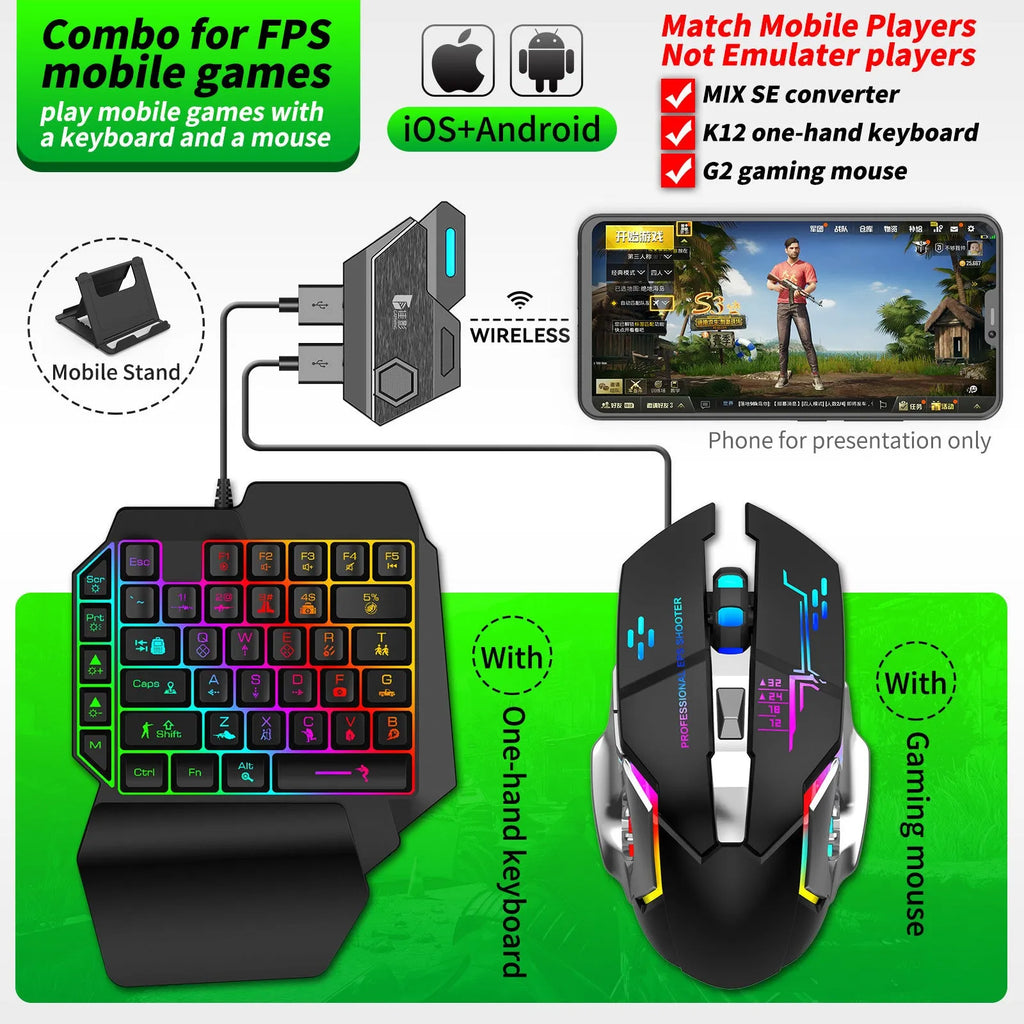 Gamwing Jiaying MIX series keyboard and mouse converter for mobile gaming in Official Configuration Suit colour.