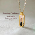 Minority simple pearl necklace in titanium steel with inlaid pearl, shown in gold or silver steel colour.